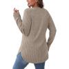 imageSaloogoe Long Sleeve Shirts for Women Tunic Tops for Women Loose Fit Dressy Crew Neck Pullover Basic Sweaters for Women 2024Yellow Khaki