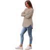 imageSaloogoe Long Sleeve Shirts for Women Tunic Tops for Women Loose Fit Dressy Crew Neck Pullover Basic Sweaters for Women 2024Yellow Khaki