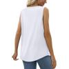 imageSaloogoe Summer Tank Tops for Women Loose Fit Pleated Square Neck Sleeveless Tops Curved Hem Flowy02white