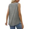 imageSaloogoe Summer Tank Tops for Women Loose Fit Pleated Square Neck Sleeveless Tops Curved Hem Flowy03grey