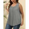 imageSaloogoe Summer Tank Tops for Women Loose Fit Pleated Square Neck Sleeveless Tops Curved Hem Flowy03grey