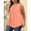imageSaloogoe Summer Tank Tops for Women Loose Fit Pleated Square Neck Sleeveless Tops Curved Hem Flowy04coral