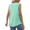 imageSaloogoe Summer Tank Tops for Women Loose Fit Pleated Square Neck Sleeveless Tops Curved Hem Flowy04lake Green