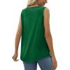 imageSaloogoe Summer Tank Tops for Women Loose Fit Pleated Square Neck Sleeveless Tops Curved Hem Flowy05green