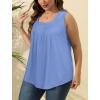 imageSaloogoe Summer Tank Tops for Women Loose Fit Pleated Square Neck Sleeveless Tops Curved Hem Flowy06baby Blue