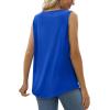 imageSaloogoe Summer Tank Tops for Women Loose Fit Pleated Square Neck Sleeveless Tops Curved Hem Flowy06blue