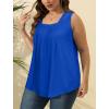 imageSaloogoe Summer Tank Tops for Women Loose Fit Pleated Square Neck Sleeveless Tops Curved Hem Flowy06blue