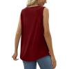 imageSaloogoe Summer Tank Tops for Women Loose Fit Pleated Square Neck Sleeveless Tops Curved Hem Flowy06burgundy