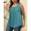 imageSaloogoe Summer Tank Tops for Women Loose Fit Pleated Square Neck Sleeveless Tops Curved Hem Flowy06cadetblue