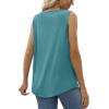 imageSaloogoe Summer Tank Tops for Women Loose Fit Pleated Square Neck Sleeveless Tops Curved Hem Flowy06cadetblue