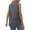 imageSaloogoe Summer Tank Tops for Women Loose Fit Pleated Square Neck Sleeveless Tops Curved Hem Flowy06dark Grey