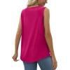 imageSaloogoe Summer Tank Tops for Women Loose Fit Pleated Square Neck Sleeveless Tops Curved Hem Flowy06hot Pink