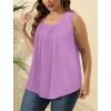 imageSaloogoe Summer Tank Tops for Women Loose Fit Pleated Square Neck Sleeveless Tops Curved Hem Flowy06lavender