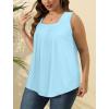 imageSaloogoe Summer Tank Tops for Women Loose Fit Pleated Square Neck Sleeveless Tops Curved Hem Flowy06mint Blue