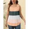 imageSaloogoe Summer Tank Tops for Women Loose Fit Pleated Square Neck Sleeveless Tops Curved Hem Flowy06multicolor