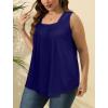 imageSaloogoe Summer Tank Tops for Women Loose Fit Pleated Square Neck Sleeveless Tops Curved Hem Flowy06navy