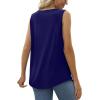 imageSaloogoe Summer Tank Tops for Women Loose Fit Pleated Square Neck Sleeveless Tops Curved Hem Flowy06navy