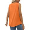 imageSaloogoe Summer Tank Tops for Women Loose Fit Pleated Square Neck Sleeveless Tops Curved Hem Flowy06orange