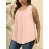 imageSaloogoe Summer Tank Tops for Women Loose Fit Pleated Square Neck Sleeveless Tops Curved Hem Flowy06pink