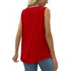 imageSaloogoe Summer Tank Tops for Women Loose Fit Pleated Square Neck Sleeveless Tops Curved Hem Flowy06red
