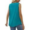 imageSaloogoe Summer Tank Tops for Women Loose Fit Pleated Square Neck Sleeveless Tops Curved Hem Flowy06turquoise