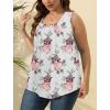 imageSaloogoe Summer Tank Tops for Women Loose Fit Pleated Square Neck Sleeveless Tops Curved Hem Flowy07floral White