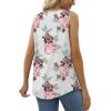 imageSaloogoe Summer Tank Tops for Women Loose Fit Pleated Square Neck Sleeveless Tops Curved Hem Flowy07floral White