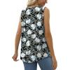 imageSaloogoe Summer Tank Tops for Women Loose Fit Pleated Square Neck Sleeveless Tops Curved Hem Flowy07floral White Lily