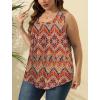 imageSaloogoe Summer Tank Tops for Women Loose Fit Pleated Square Neck Sleeveless Tops Curved Hem Flowy08bohemia