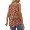 imageSaloogoe Summer Tank Tops for Women Loose Fit Pleated Square Neck Sleeveless Tops Curved Hem Flowy08bohemia