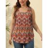 imageSaloogoe Summer Tank Tops for Women Loose Fit Pleated Square Neck Sleeveless Tops Curved Hem Flowy08bohemia
