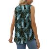 imageSaloogoe Summer Tank Tops for Women Loose Fit Pleated Square Neck Sleeveless Tops Curved Hem Flowy08firefly Forest