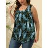 imageSaloogoe Summer Tank Tops for Women Loose Fit Pleated Square Neck Sleeveless Tops Curved Hem Flowy08firefly Forest