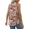 imageSaloogoe Summer Tank Tops for Women Loose Fit Pleated Square Neck Sleeveless Tops Curved Hem Flowy08floral Brown
