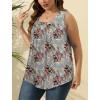imageSaloogoe Summer Tank Tops for Women Loose Fit Pleated Square Neck Sleeveless Tops Curved Hem Flowy08floral Grey