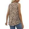 imageSaloogoe Summer Tank Tops for Women Loose Fit Pleated Square Neck Sleeveless Tops Curved Hem Flowy08floral Leopard