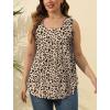 imageSaloogoe Summer Tank Tops for Women Loose Fit Pleated Square Neck Sleeveless Tops Curved Hem Flowy08floral Leopard