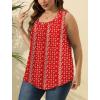 imageSaloogoe Summer Tank Tops for Women Loose Fit Pleated Square Neck Sleeveless Tops Curved Hem Flowy08foral Red