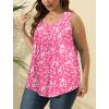 imageSaloogoe Summer Tank Tops for Women Loose Fit Pleated Square Neck Sleeveless Tops Curved Hem Flowy08irregular White Dots