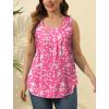 imageSaloogoe Summer Tank Tops for Women Loose Fit Pleated Square Neck Sleeveless Tops Curved Hem Flowy08irregular White Dots