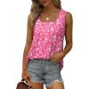 imageSaloogoe Summer Tank Tops for Women Loose Fit Pleated Square Neck Sleeveless Tops Curved Hem Flowy08irregular White Dots