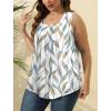 imageSaloogoe Summer Tank Tops for Women Loose Fit Pleated Square Neck Sleeveless Tops Curved Hem Flowy08leaf Print