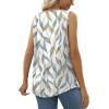 imageSaloogoe Summer Tank Tops for Women Loose Fit Pleated Square Neck Sleeveless Tops Curved Hem Flowy08leaf Print