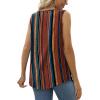 imageSaloogoe Summer Tank Tops for Women Loose Fit Pleated Square Neck Sleeveless Tops Curved Hem Flowy08multicolored Stripes