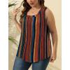 imageSaloogoe Summer Tank Tops for Women Loose Fit Pleated Square Neck Sleeveless Tops Curved Hem Flowy08multicolored Stripes