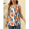 imageSaloogoe Summer Tank Tops for Women Loose Fit Pleated Square Neck Sleeveless Tops Curved Hem Flowy09colorful Colorblock