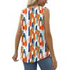 imageSaloogoe Summer Tank Tops for Women Loose Fit Pleated Square Neck Sleeveless Tops Curved Hem Flowy09colorful Colorblock