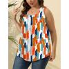 imageSaloogoe Summer Tank Tops for Women Loose Fit Pleated Square Neck Sleeveless Tops Curved Hem Flowy09colorful Colorblock