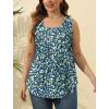 imageSaloogoe Summer Tank Tops for Women Loose Fit Pleated Square Neck Sleeveless Tops Curved Hem Flowy09floral Blue