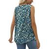 imageSaloogoe Summer Tank Tops for Women Loose Fit Pleated Square Neck Sleeveless Tops Curved Hem Flowy09floral Blue